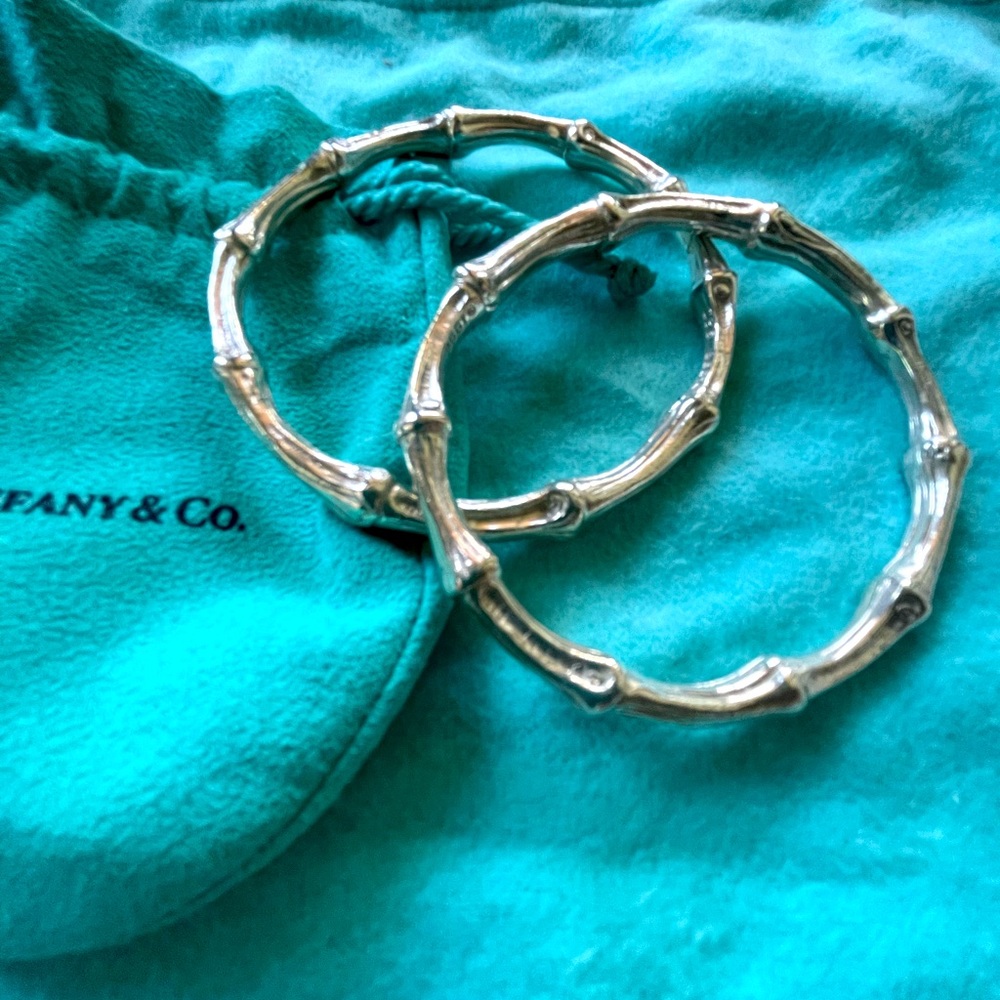 RARE AUTHENTIC Tiffany and Co. Silver Bamboo bangle